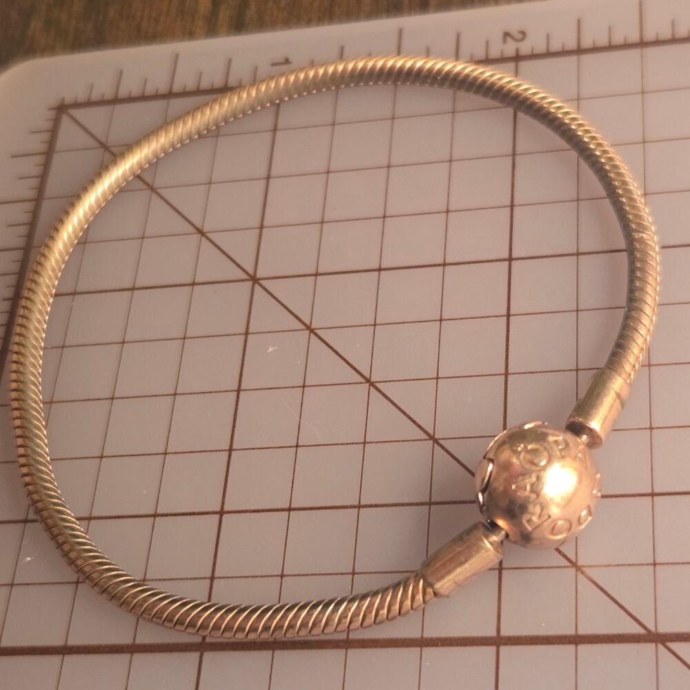 Authentic Pandora Moments Rose Gold Plated Snake Chain Bracelet 580728